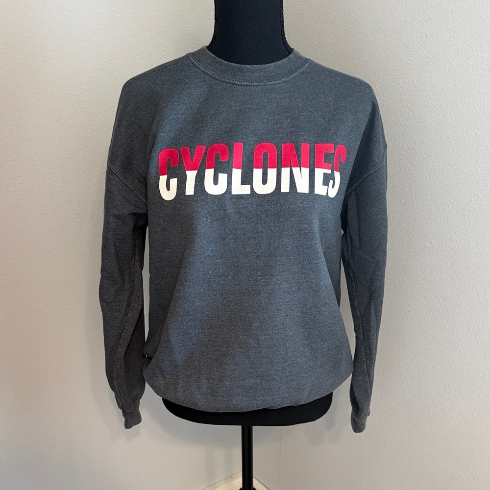 Gildan Gray Cyclones Women's Crew Neck Sweater